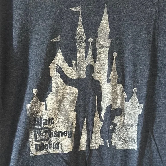 Disney World Castle Graphic Tee Walt and Mickey - Dark Gray - Picture 2 of 3